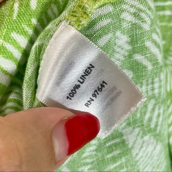 J. Jill green floral 3/4 sleeve linen tunic size S - Picture 4 of 6